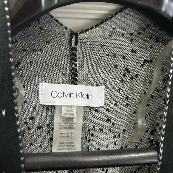 Calvin Klein Chic and Shimmery Black and Silver Shawl - Picture 4 of 9